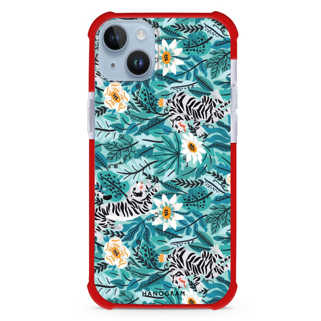 Tiger & Floral iPhone 15 Plus MagSafe Compatible Ultra Shockproof Case