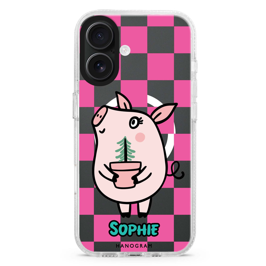 Lovely Pig MagSafe Compatible iPhone 16 Ultra Clear Case - Personalized and Stylish Protection