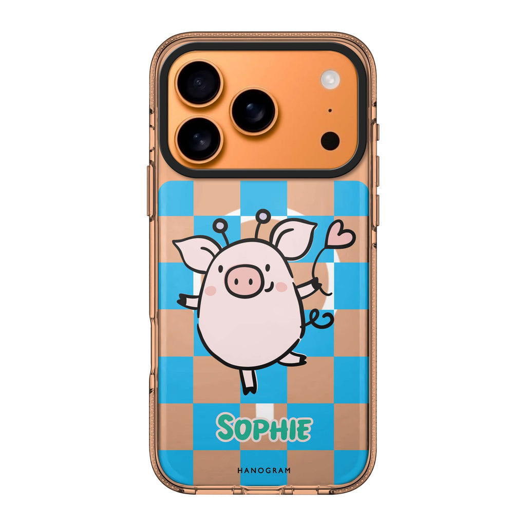 Happy Pig personalized name pig animal iPhone 17 Pro Max ultra clear case
