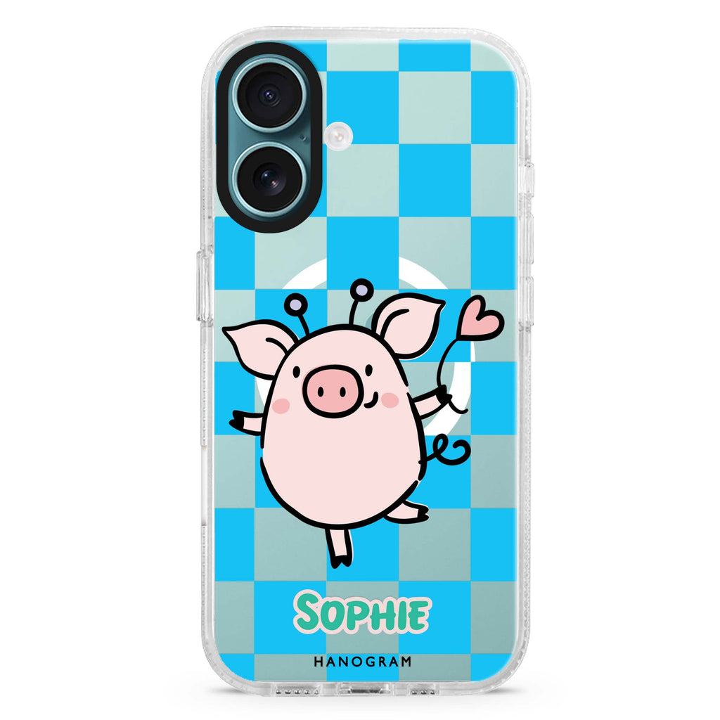 Happy Pig MagSafe Compatible iPhone 16 Ultra Clear Case - Personalized and Stylish Protection