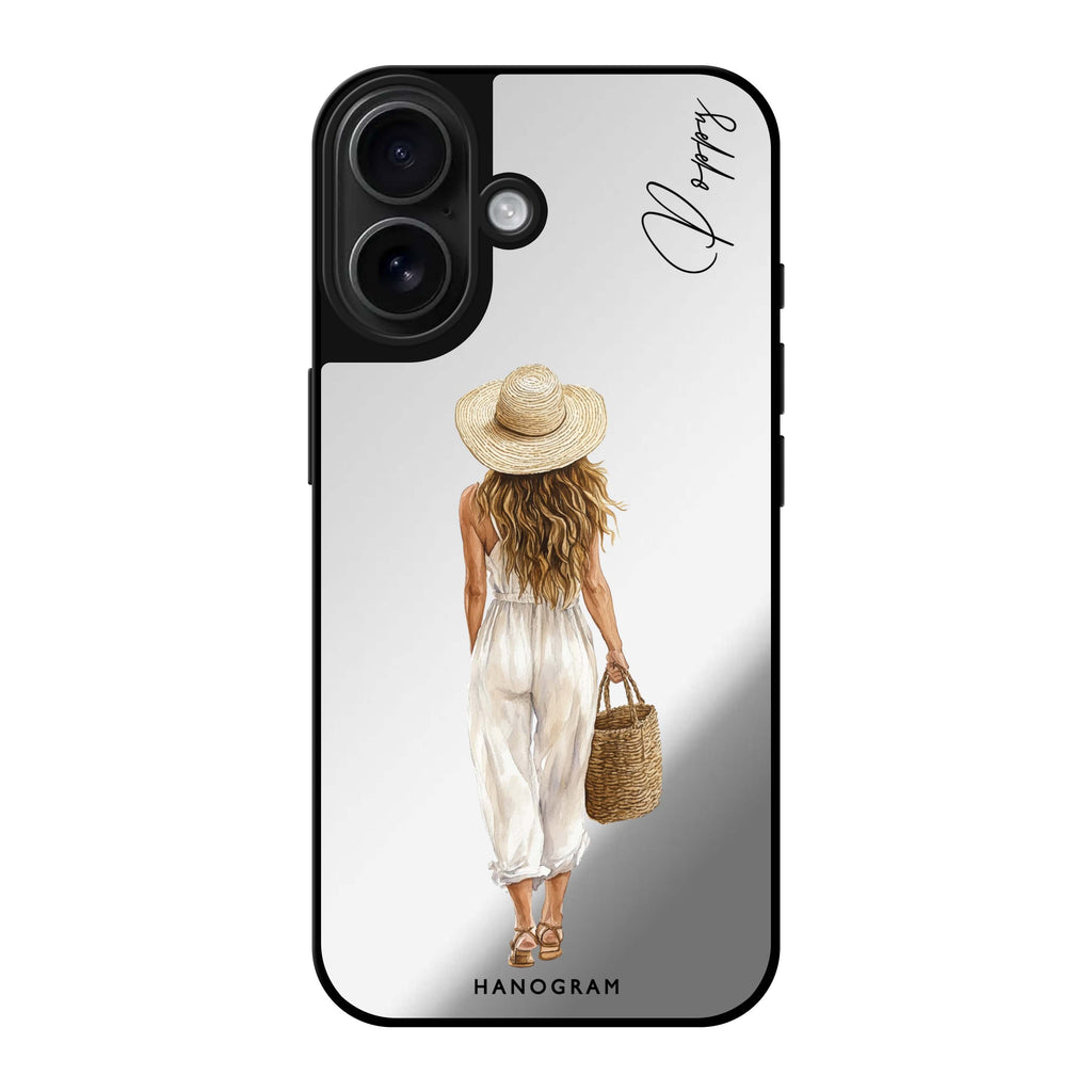 Reflective iPhone 16 Mirror Case –Golden Stroll iPhone Design
