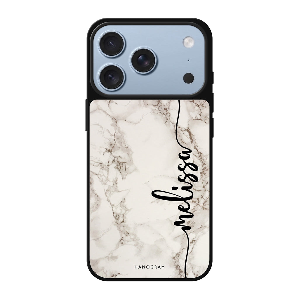 Marble Edition V personalized name marble iPhone 18 Pro Max mirror case