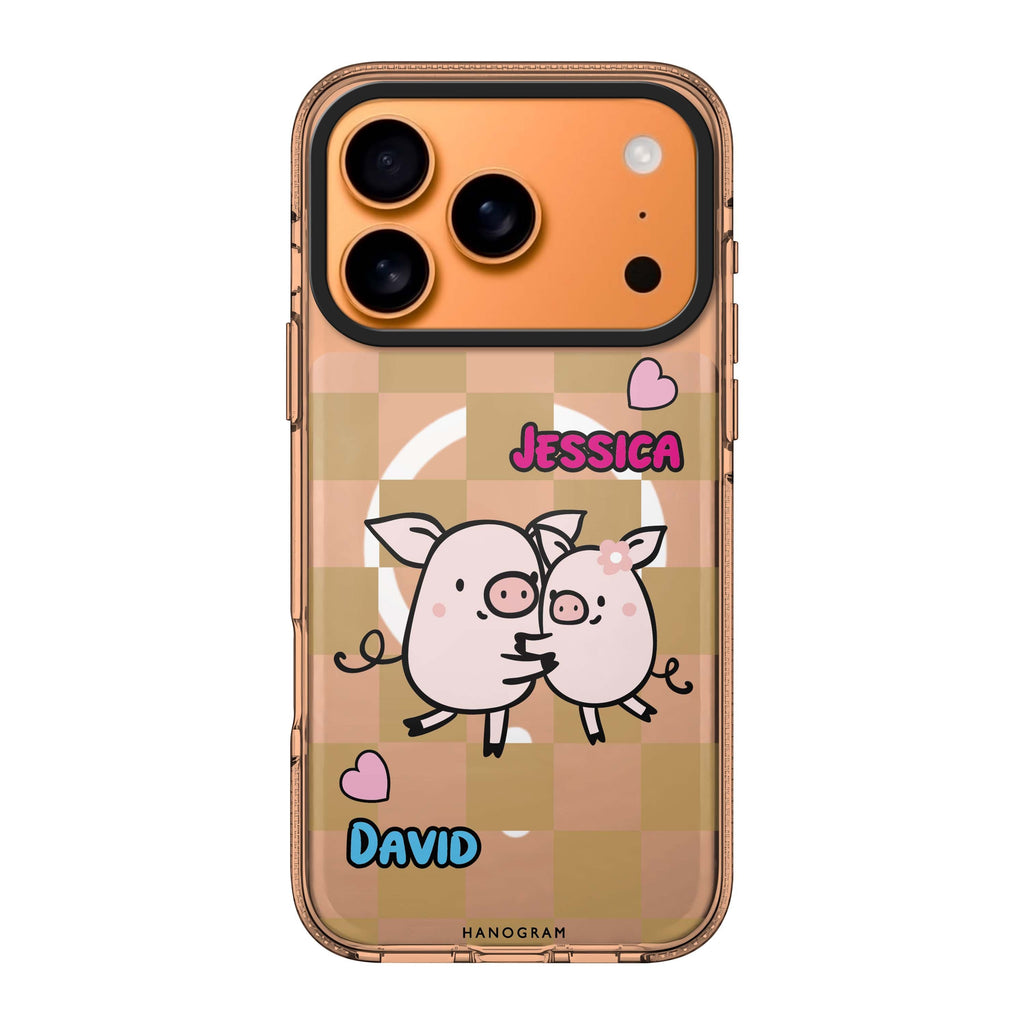 Love Pig personalized name heart pig animal romantic iPhone 17 Pro Max ultra clear case