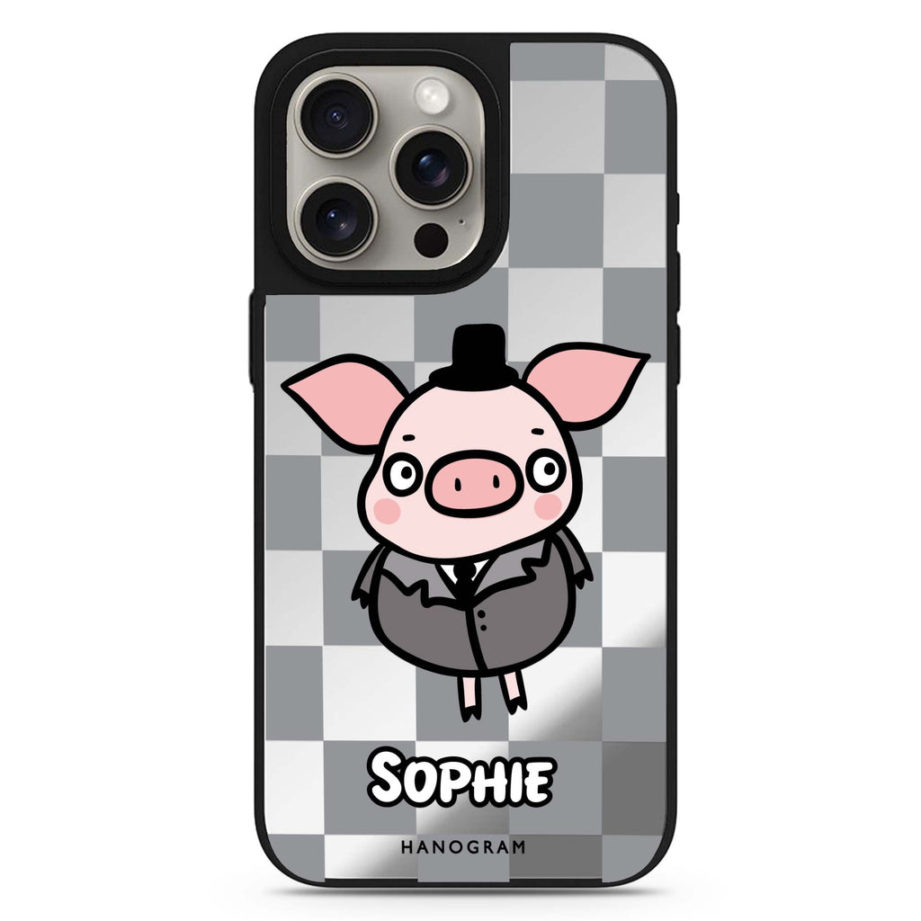 Handsome Pig personalized name MagSafe mirror case for iPhone 16/15/14 Pro Max and Pro, main view