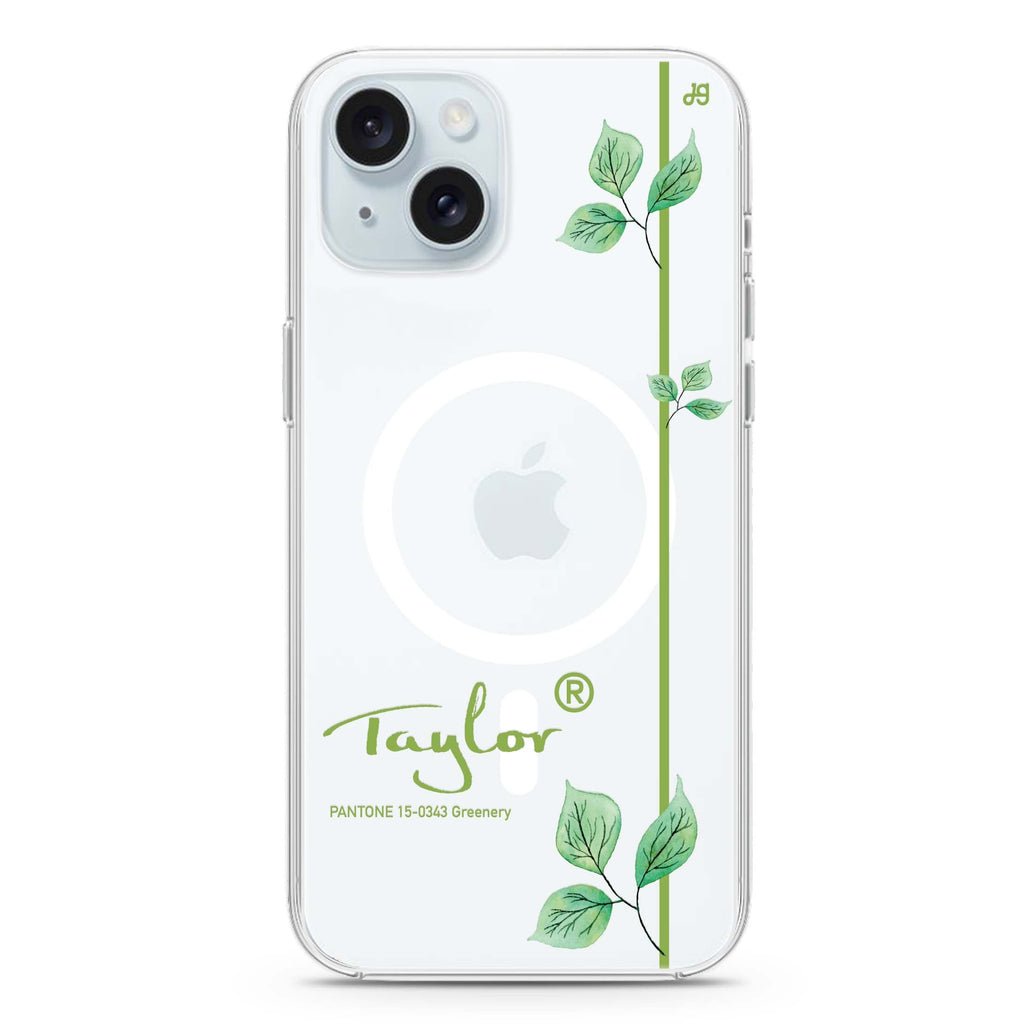#15-0343 Greenery II iPhone 15 Plus MagSafe Compatible Ultra Clear Case