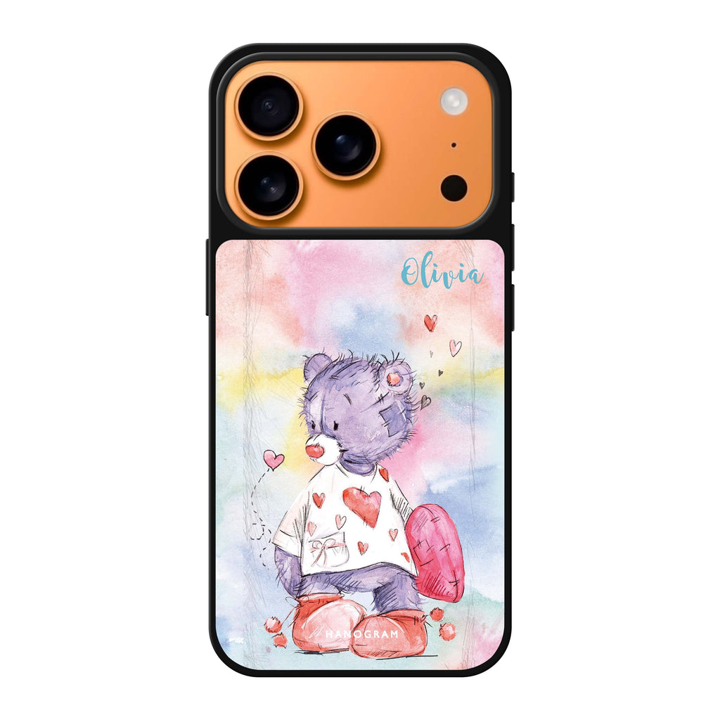 Sweet Bear #1 personalized name bear animal iPhone 17 Pro Max mirror case