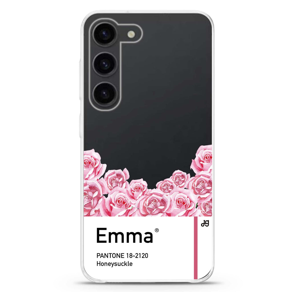 Honeysuckle I personalized ultra-clear case for Samsung Galaxy S23/S22, front view