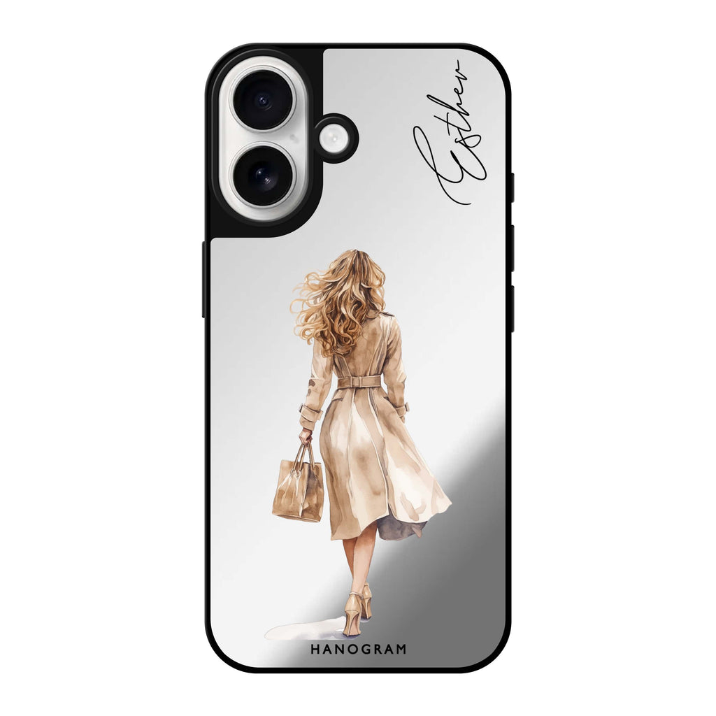 Reflective iPhone 16 Mirror Case –Trench Walk iPhone Design