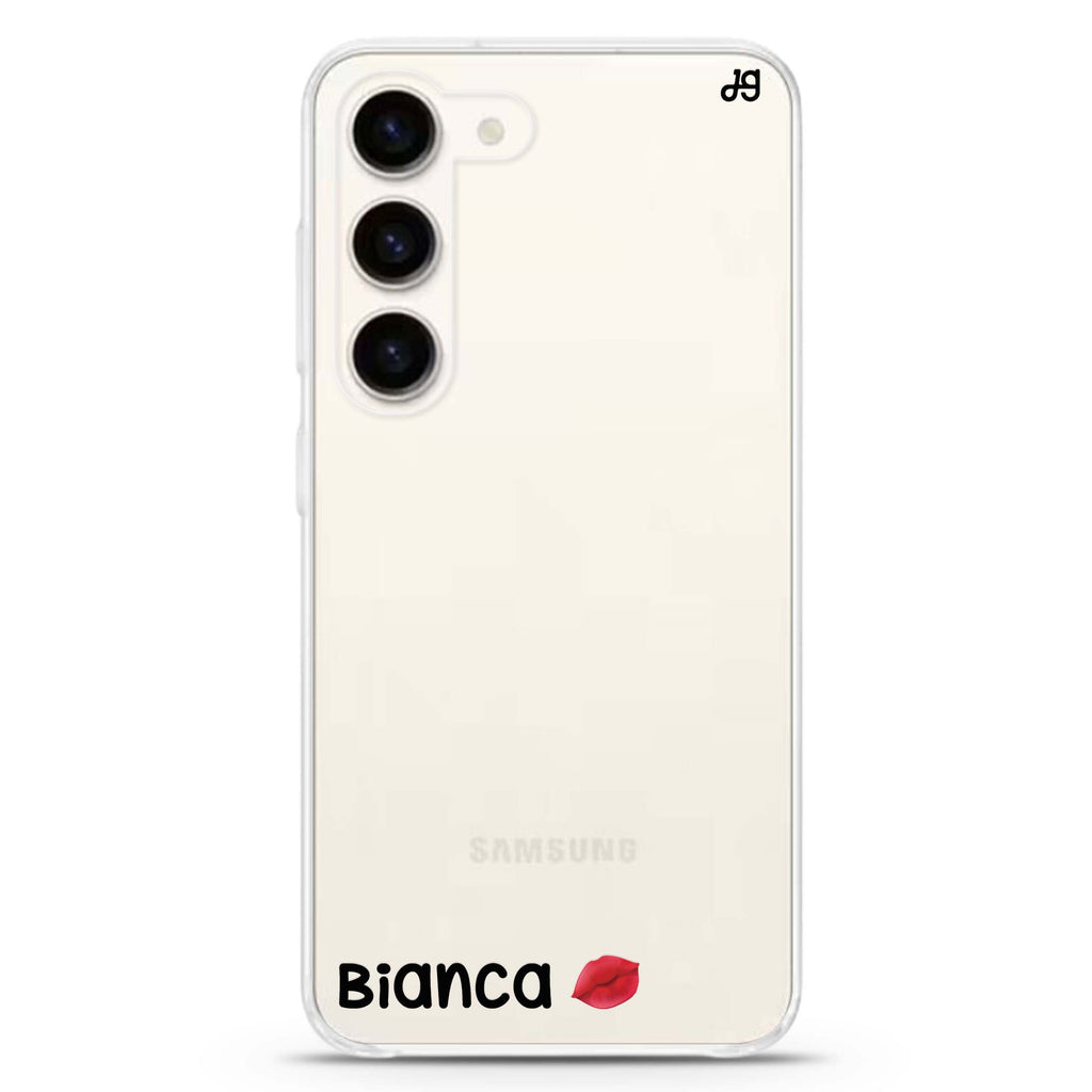 A Kiss personalized ultra-clear case for Samsung Galaxy S23/S22, front view