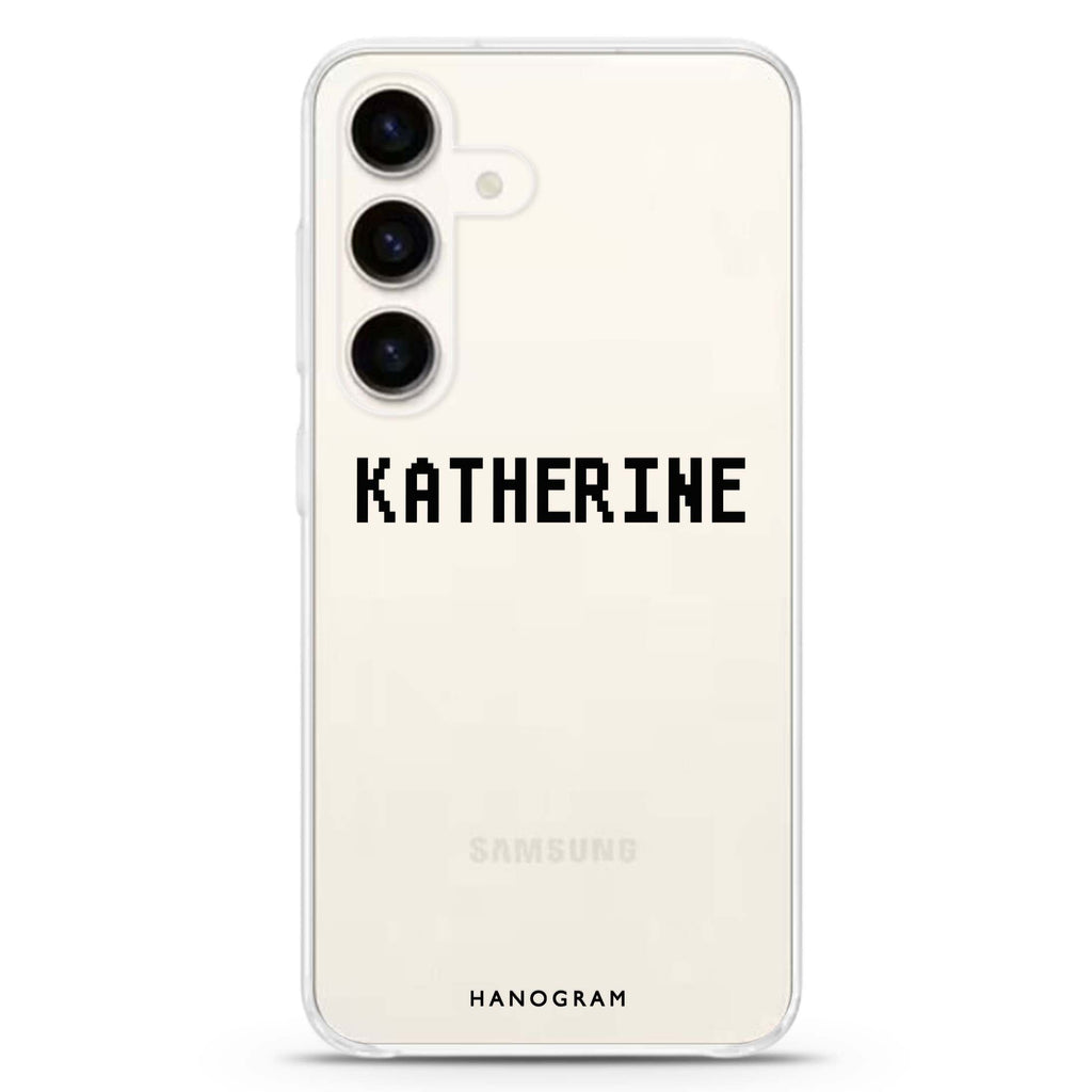 Pixel Custom Name Samsung Galaxy Ultra Clear Case