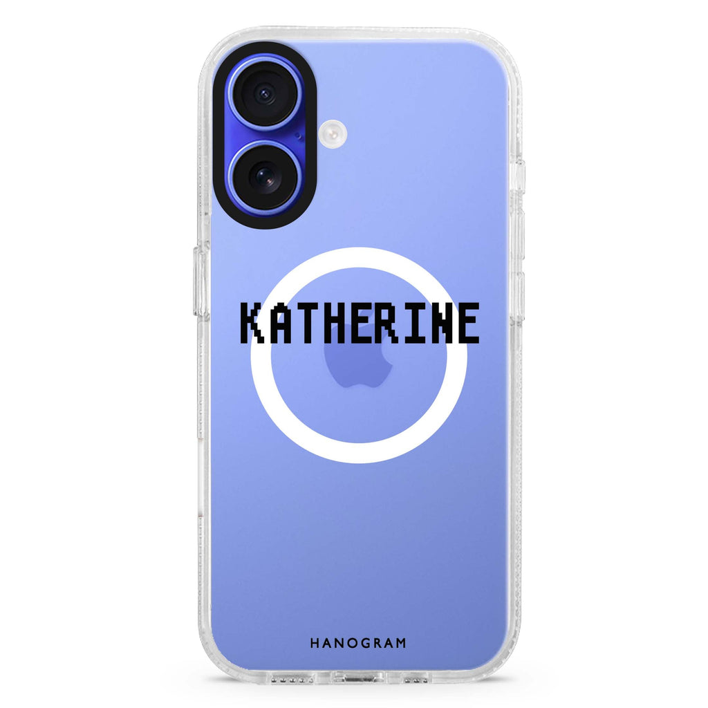 Pixel Custom Name MagSafe Compatible iPhone 16 Ultra Clear Case - Personalized and Stylish Protection