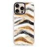 Golden Stripes iPhone 16/15/14 Pro Max & Pro ultra clear case abstract pattern, front product view