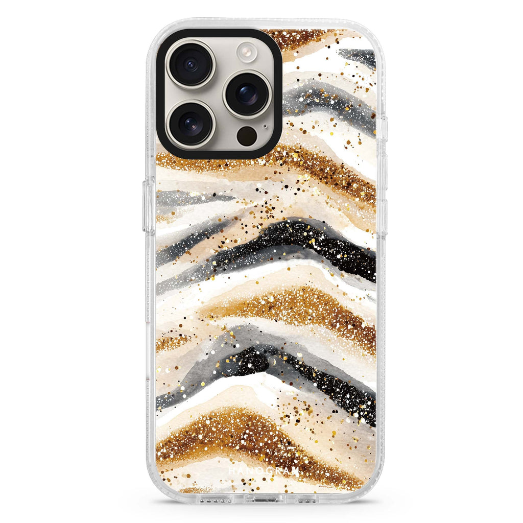 Golden Stripes MagSafe Compatible Ultra Clear Case