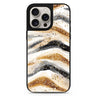 Golden Stripes abstract pattern iPhone 16/15/14 Pro Max & Pro mirror case