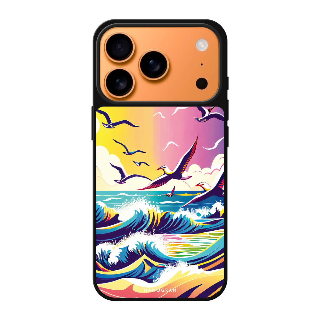 Waves & seagulls bird wave animal nature iPhone 17 Pro Max mirror case