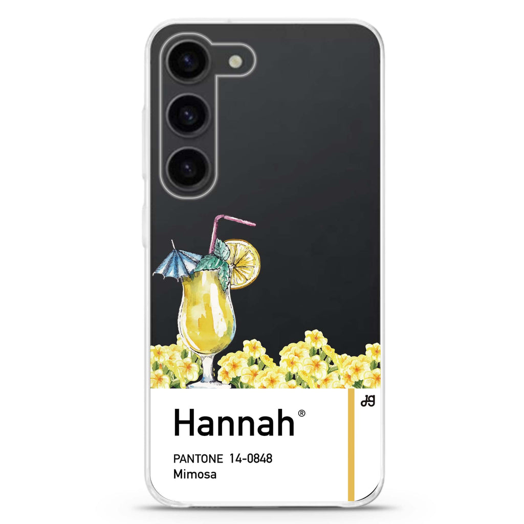 Mimosa I personalized ultra-clear case for Samsung Galaxy S23/S22, front view