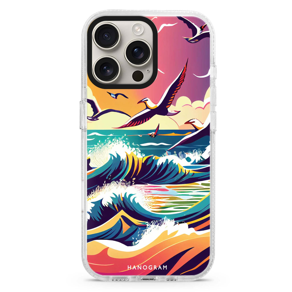 Waves & seagulls iPhone 16 Pro & 16 Pro Max Case - Personalized and Stylish Protection
