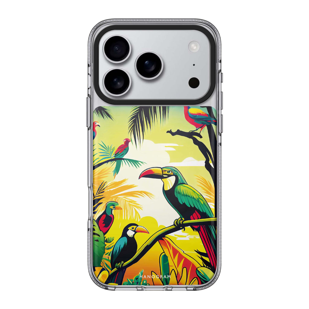 Tropical birds Style 1 bird animal summer iPhone 17 Pro Max ultra clear case