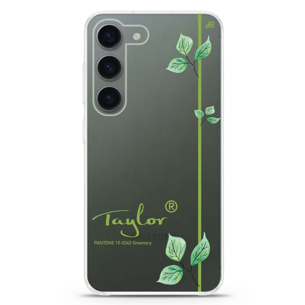 Greenery II personalized ultra-clear case for Samsung Galaxy S23/S22, front view