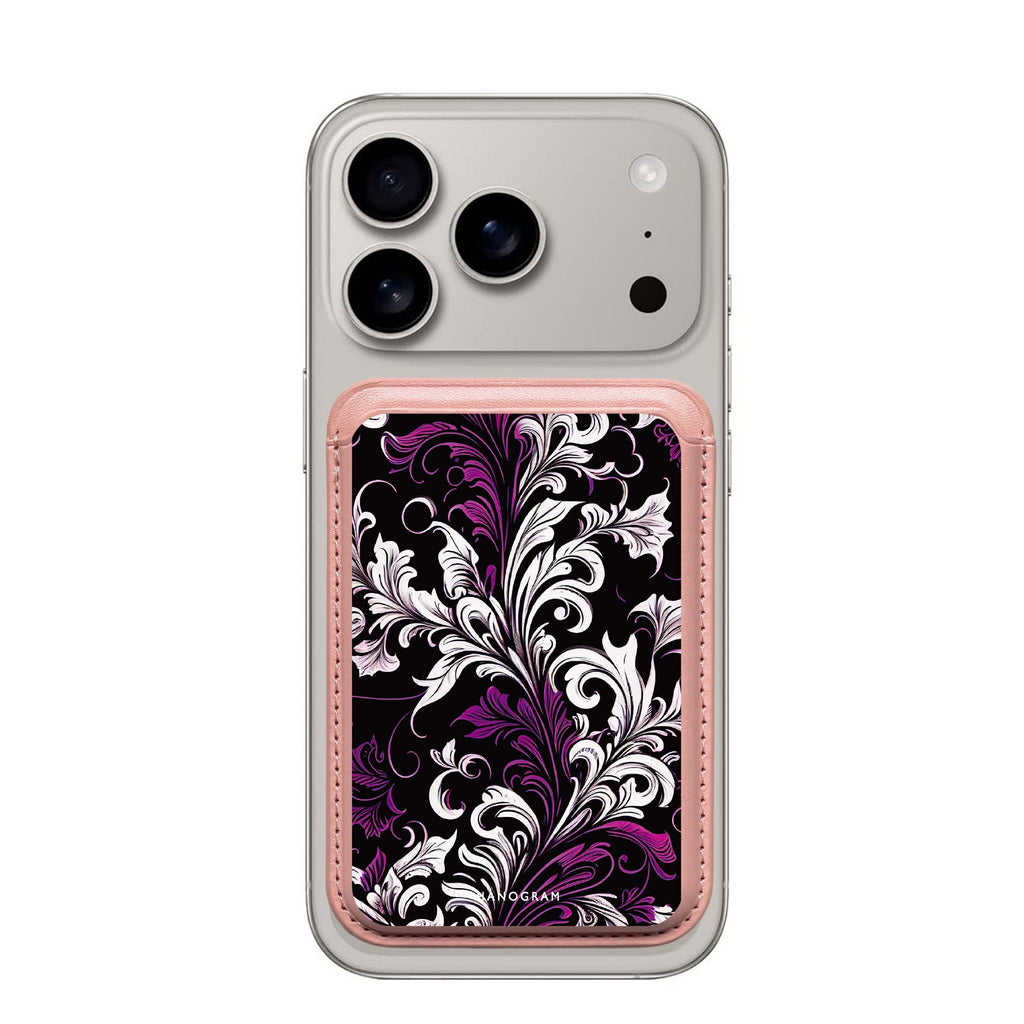 Floral MagSafe wallet for iPhone, slim magnetic card holder, main view