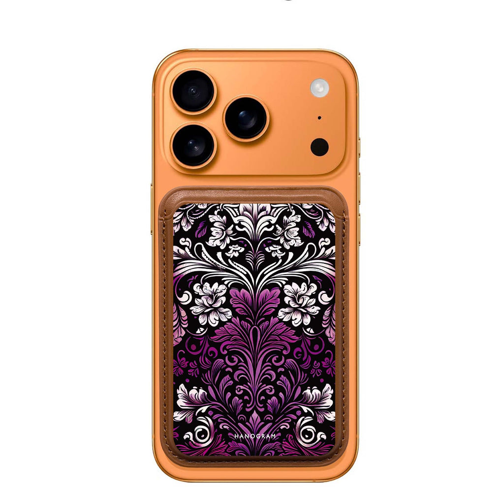 Floral MagSafe wallet for iPhone, slim magnetic card holder, main view