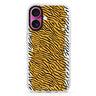 Leopard print iPhone 16 and 16 Plus ultra clear case, transparent animal artwork, front product view