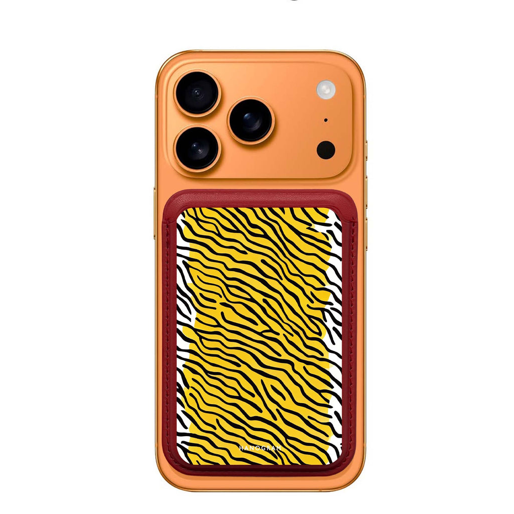 Leopard Print MagSafe wallet for iPhone, slim magnetic card holder, main view
