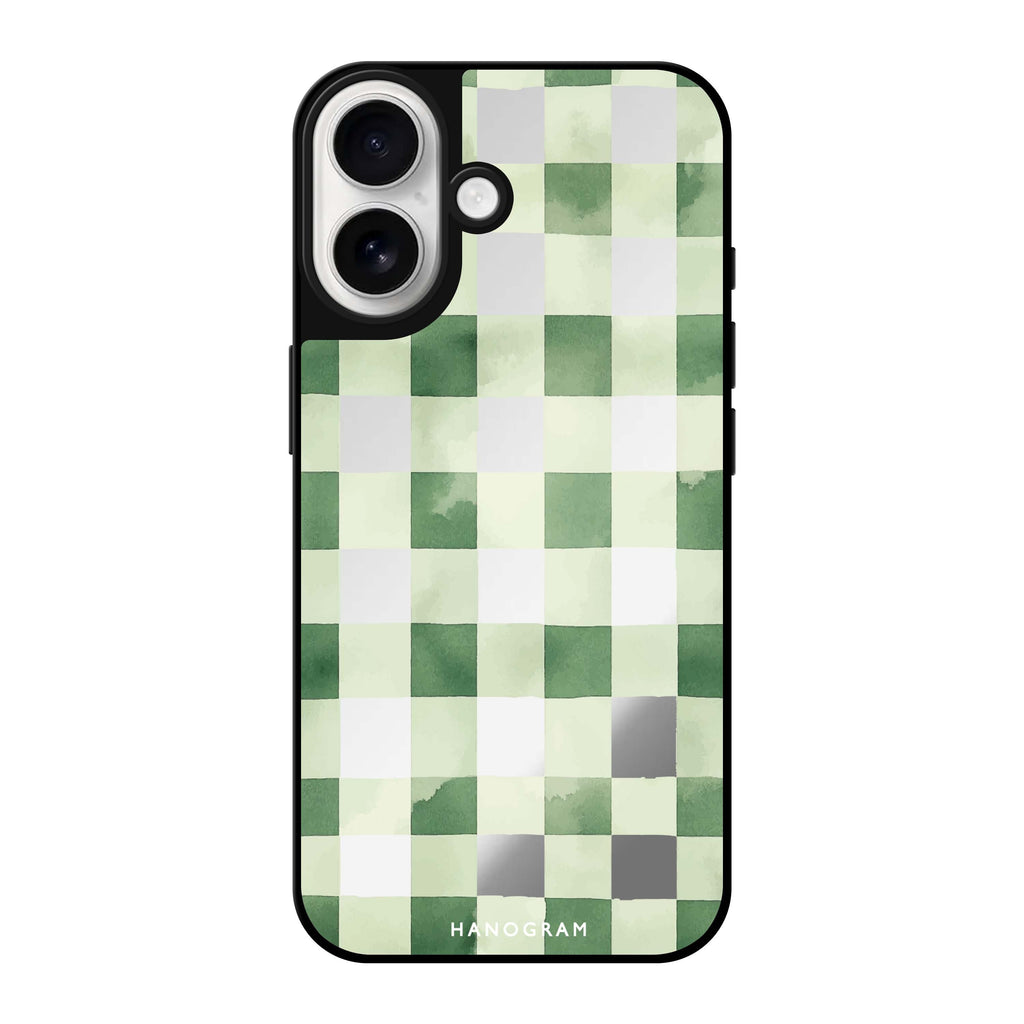 Reflective iPhone 16 Mirror Case –Meadow Checks iPhone Design