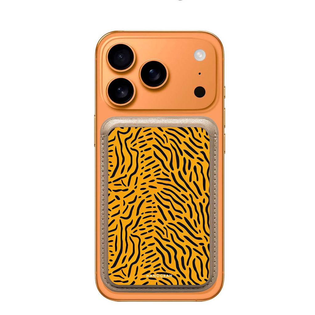 Leopard Print MagSafe wallet for iPhone, slim magnetic card holder, main view