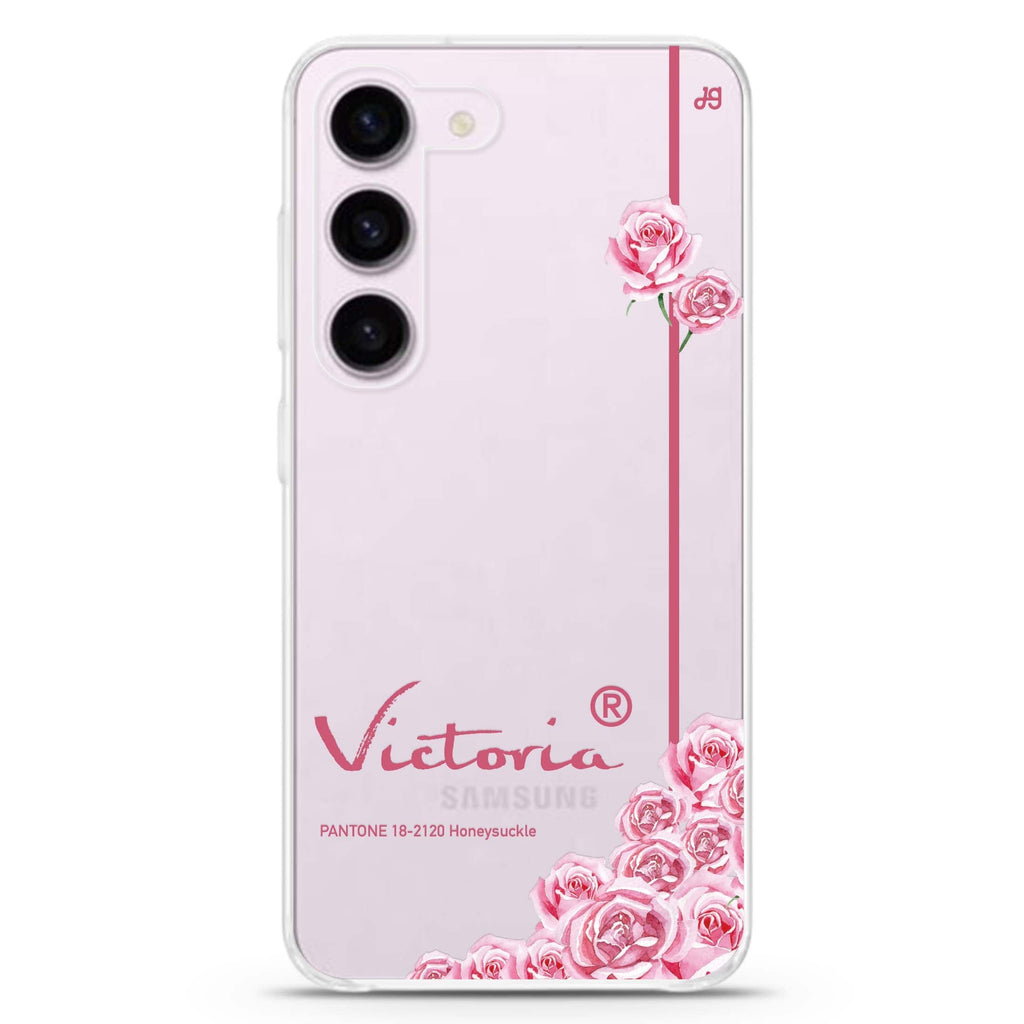 Honeysuckle II personalized ultra-clear case for Samsung Galaxy S23/S22, front view