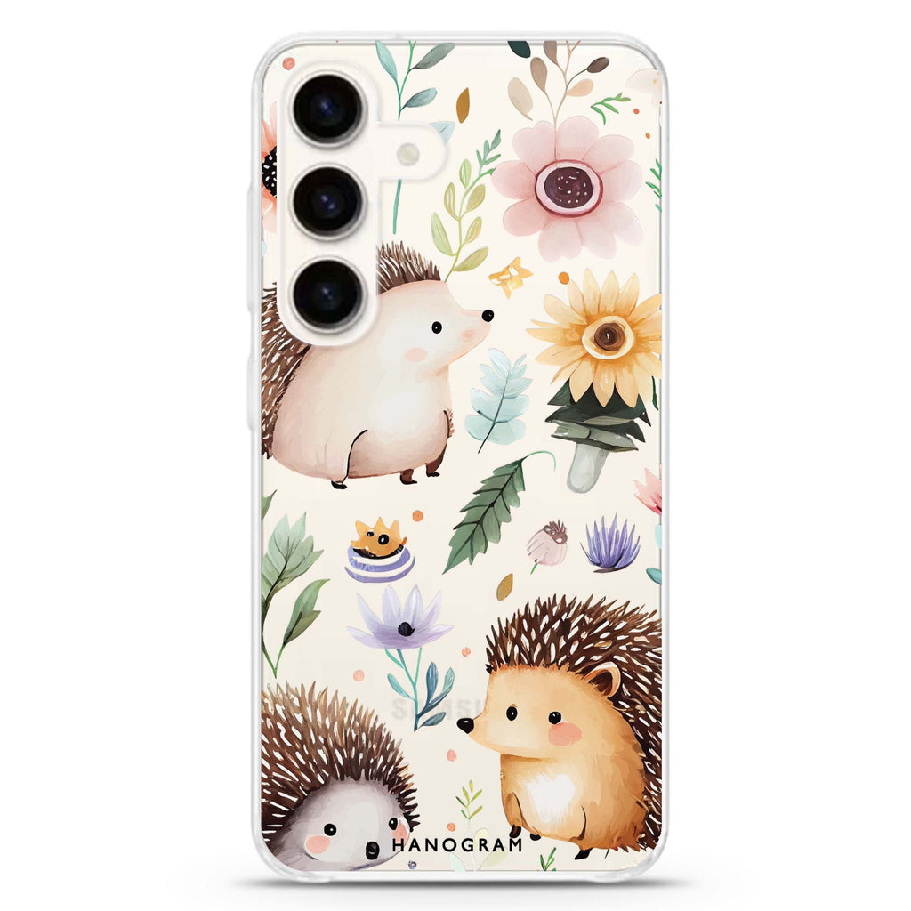 Hedgehog & Floral Samsung Galaxy Ultra Clear Case