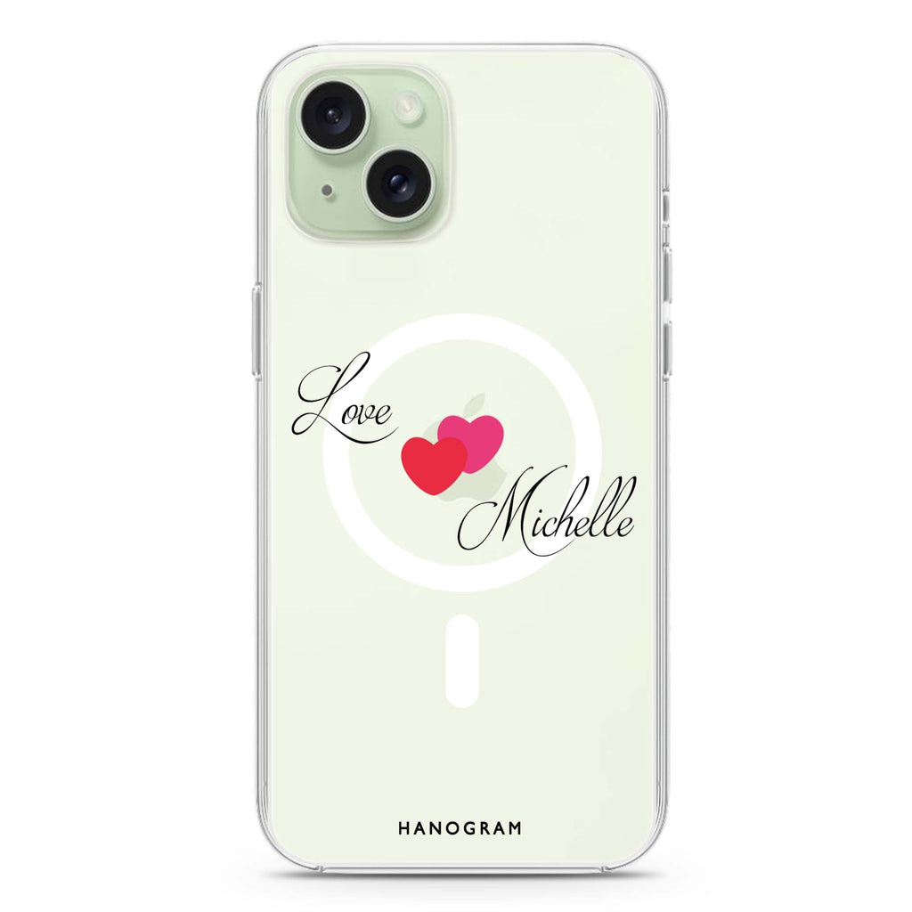 Sweet Heart iPhone 15 Plus MagSafe Compatible Ultra Clear Case