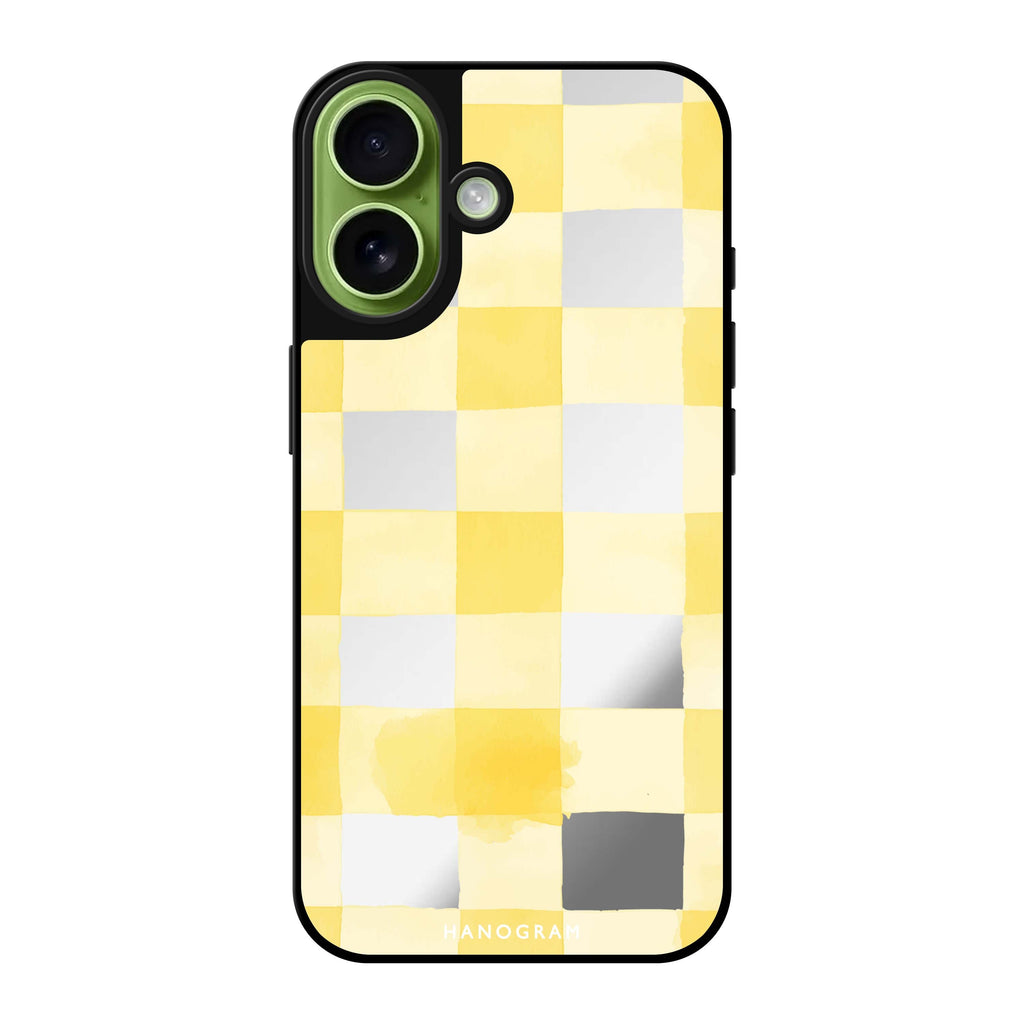 Reflective iPhone 16 Mirror Case –Lemon Checks iPhone Design