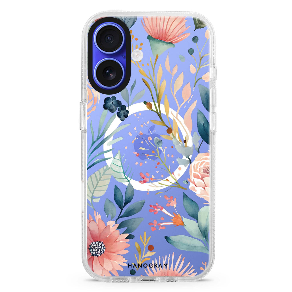 Floral Pattern MagSafe Compatible iPhone 16 Ultra Clear Case - Personalized and Stylish Protection