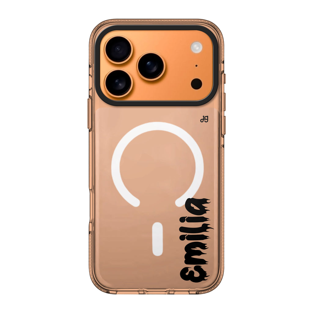 Haunted Name Glow personalized name ghost Halloween typography sparkle iPhone 17 Pro Max ultra clear case