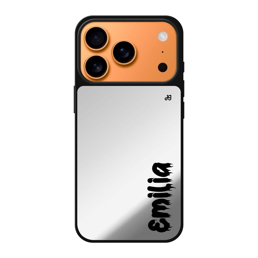Haunted Name Glow personalized name halloween ghost typography sparkle iPhone 17 Pro Max mirror case