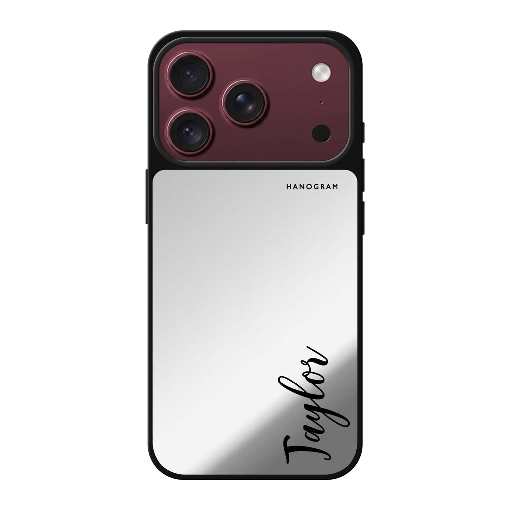Falling For You personalized name typography iPhone 18 Pro Max mirror case