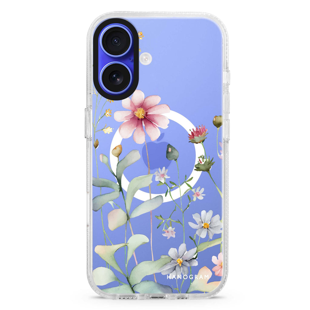 Floral MagSafe Compatible iPhone 16 Ultra Clear Case - Personalized and Stylish Protection