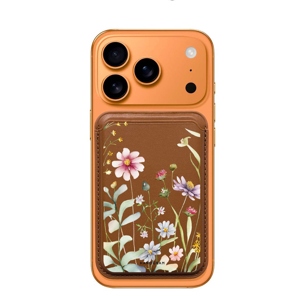 Floral MagSafe wallet for iPhone, slim magnetic card holder, main view