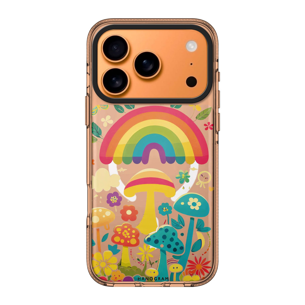 Rainbow Mushroom Garden multicolor mushroom floral nature iPhone 17 Pro Max ultra clear case