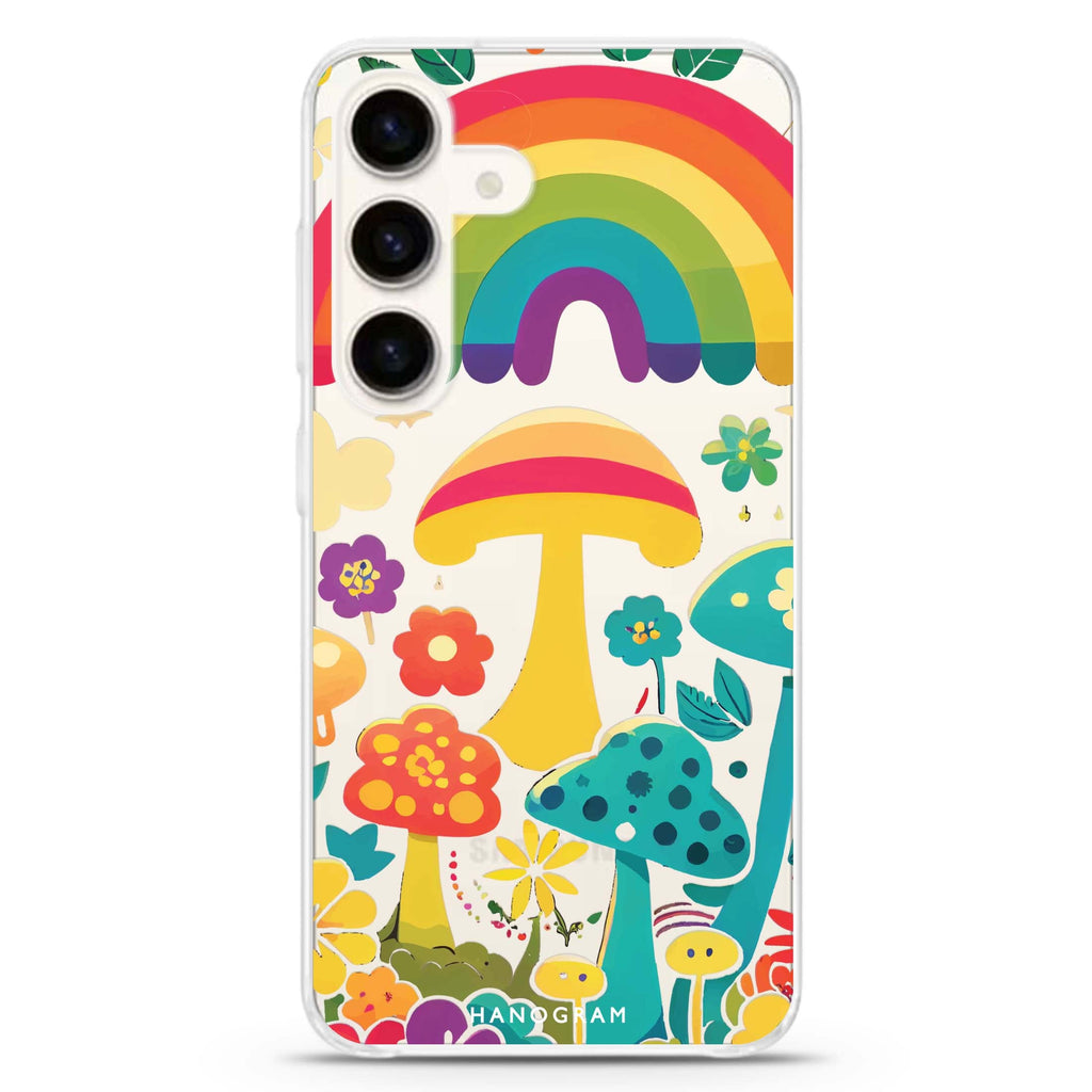 Rainbow Mushroom Garden Samsung Galaxy Ultra Clear Case