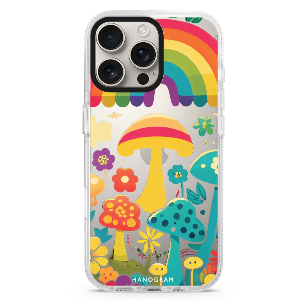 Rainbow Mushroom Garden iPhone 16 Pro & 16 Pro Max Case - Personalized and Stylish Protection