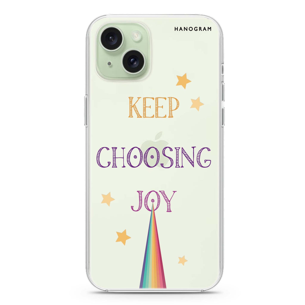 Keep choosing joy iPhone 15 plus Ultra Clear Case