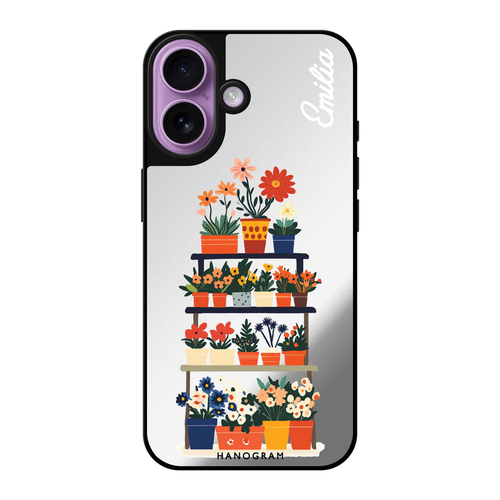 Reflective iPhone 16 Mirror Case –Flora Stack iPhone Design