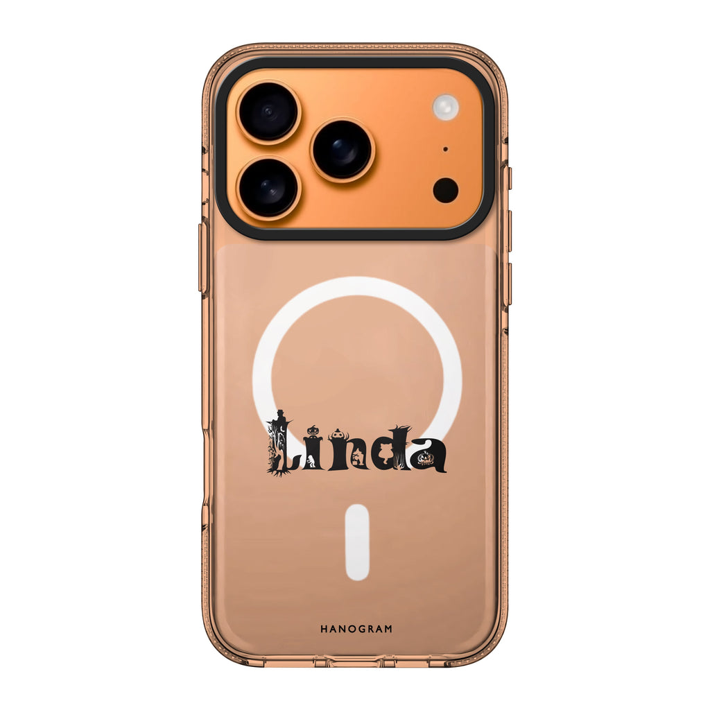Pumpkin Glow Personal personalized name pumpkin Halloween sparkle spooky iPhone 17 Pro Max ultra clear case