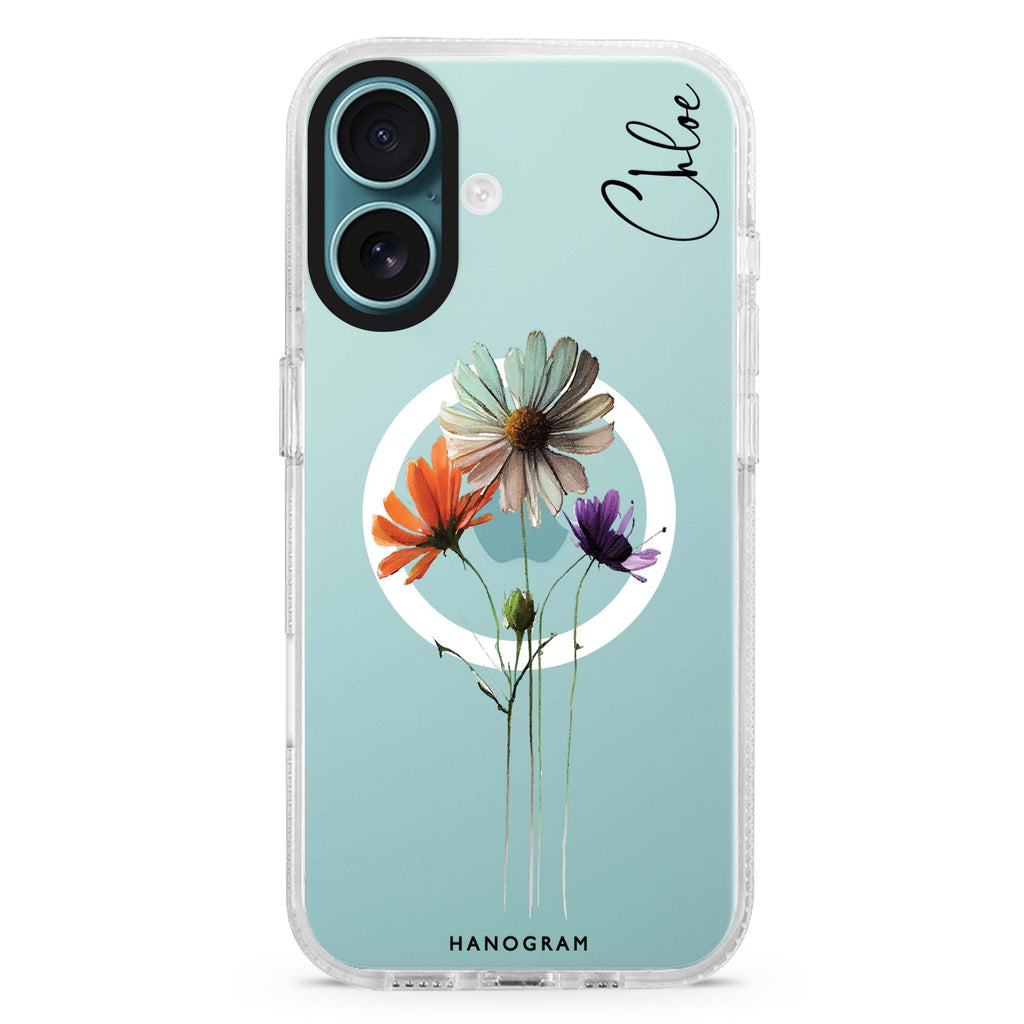 A watercolour floral MagSafe Compatible iPhone 16 Ultra Clear Case - Personalized and Stylish Protection