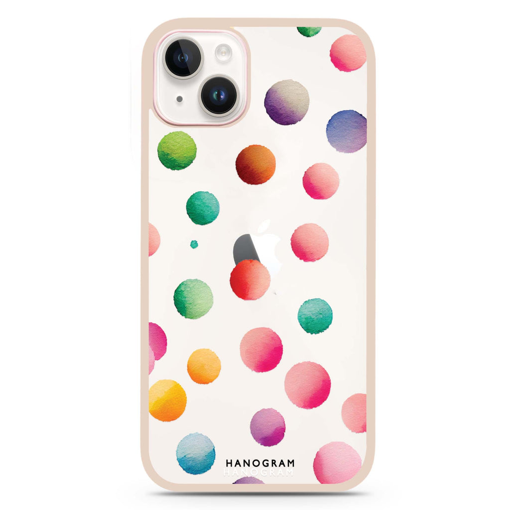 Watercolour Polka Dot iPhone 15 Impact Guard Bumper Case