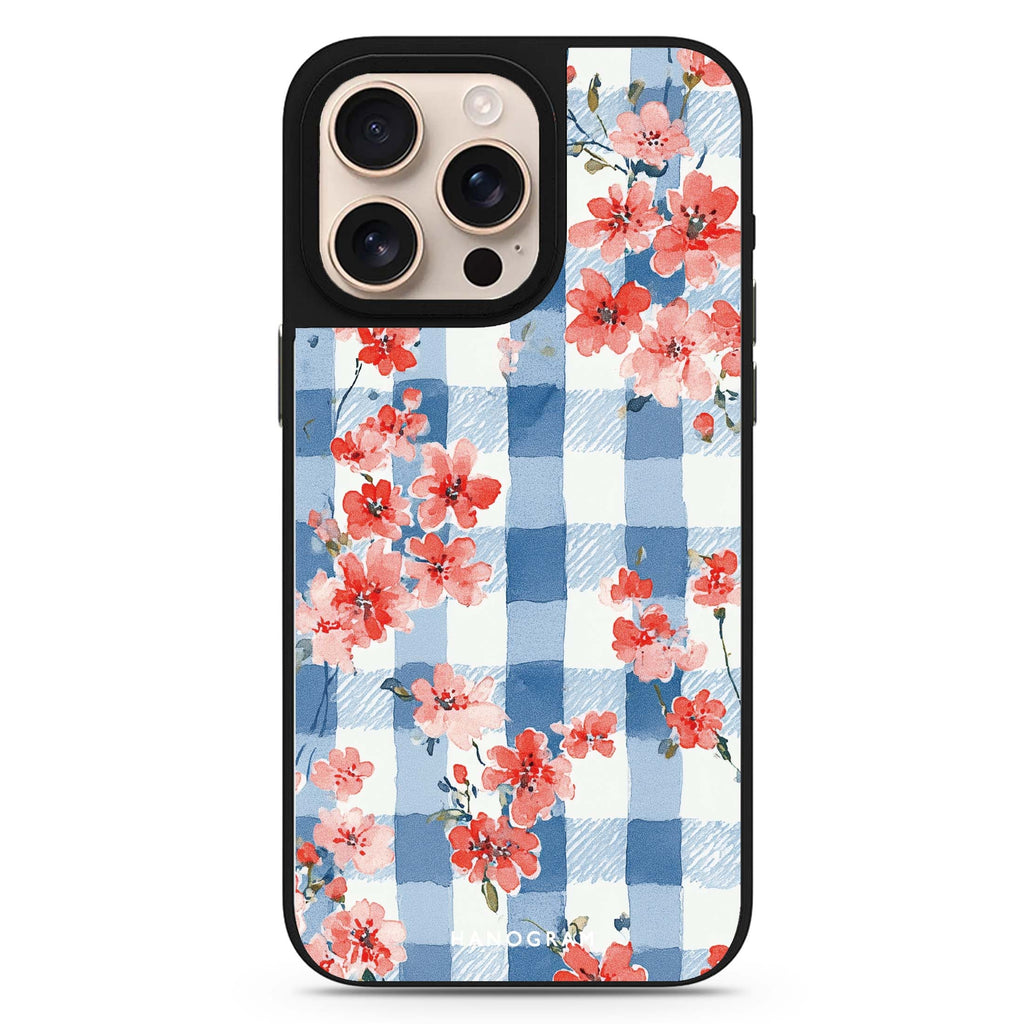 Gingham Bloom MagSafe compatible mirror case for iPhone 16/15/14 Pro Max and Pro, main view