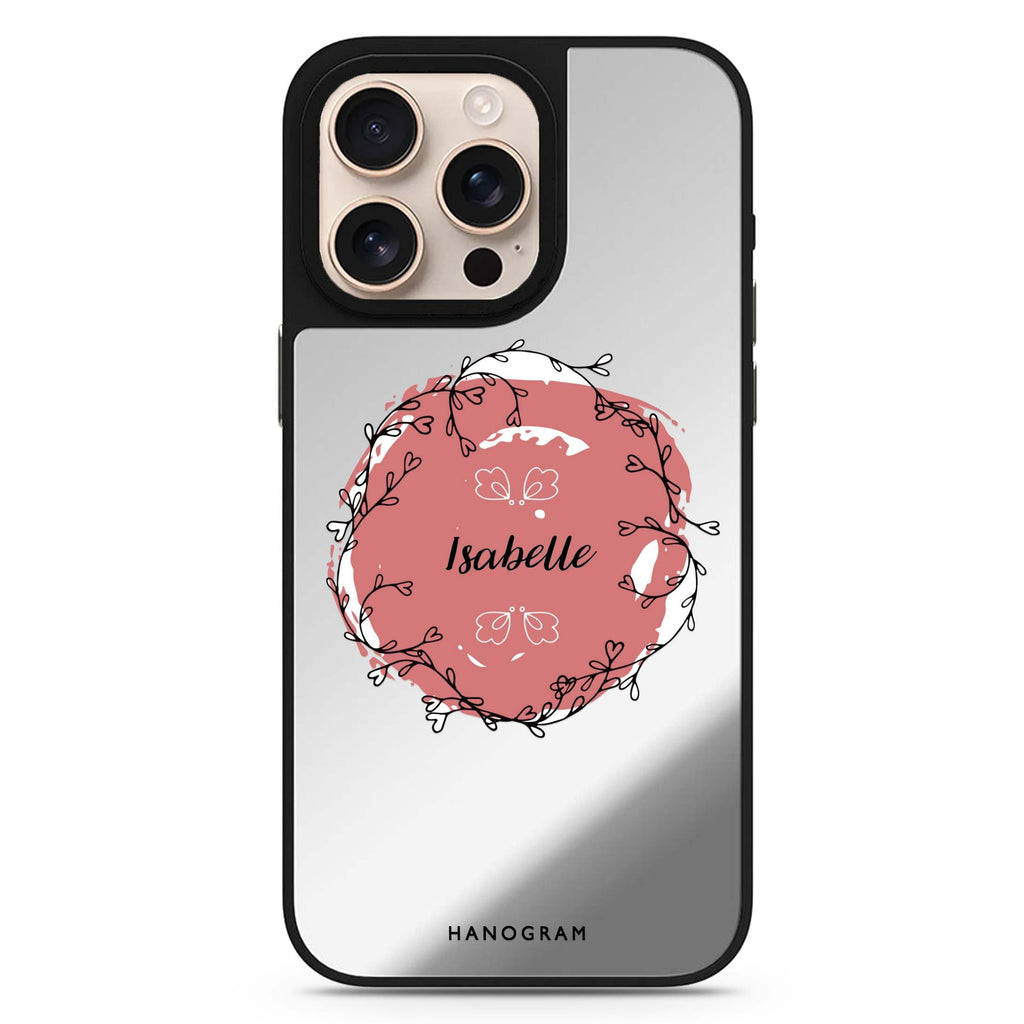 Reflective iPhone 16 Pro Mirror Case – Heart Crown Design
