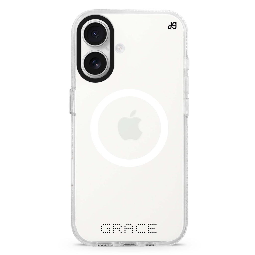 Digital Name II MagSafe Compatible iPhone 16 Ultra Clear Case - Personalized and Stylish Protection